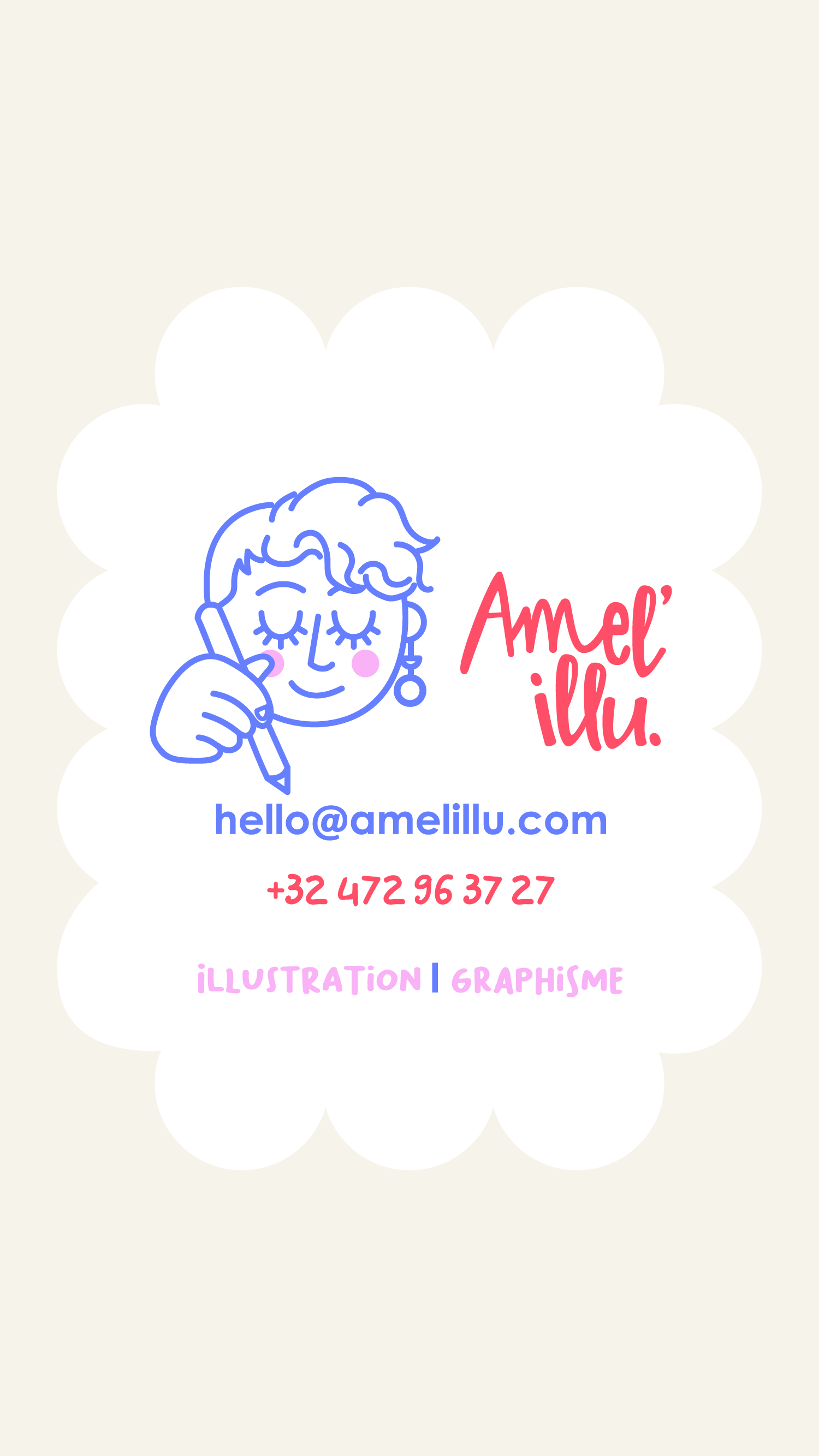 Email : hello@amelillu.com - Tél : +32 472 96 37 27 - Illustration, Graphisme